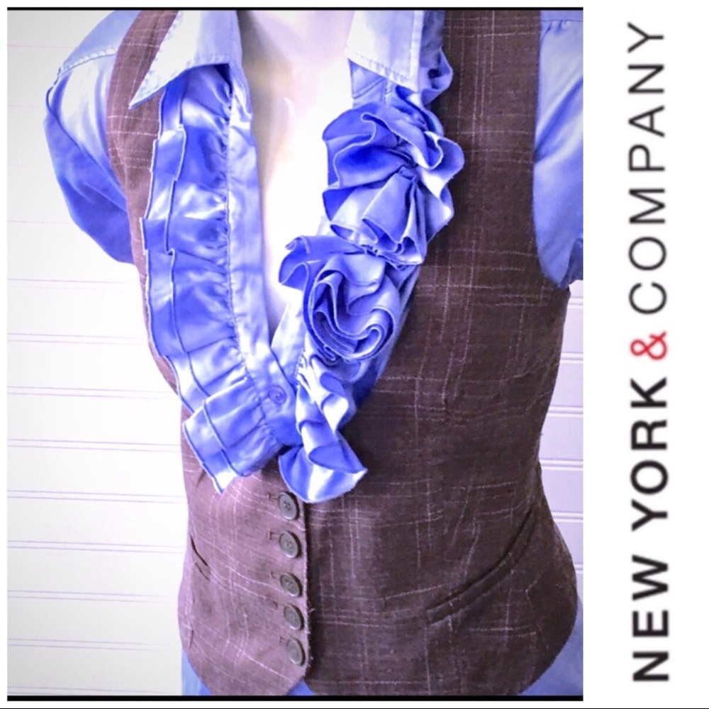 🧡 New York & Company Brown Vest Size 6